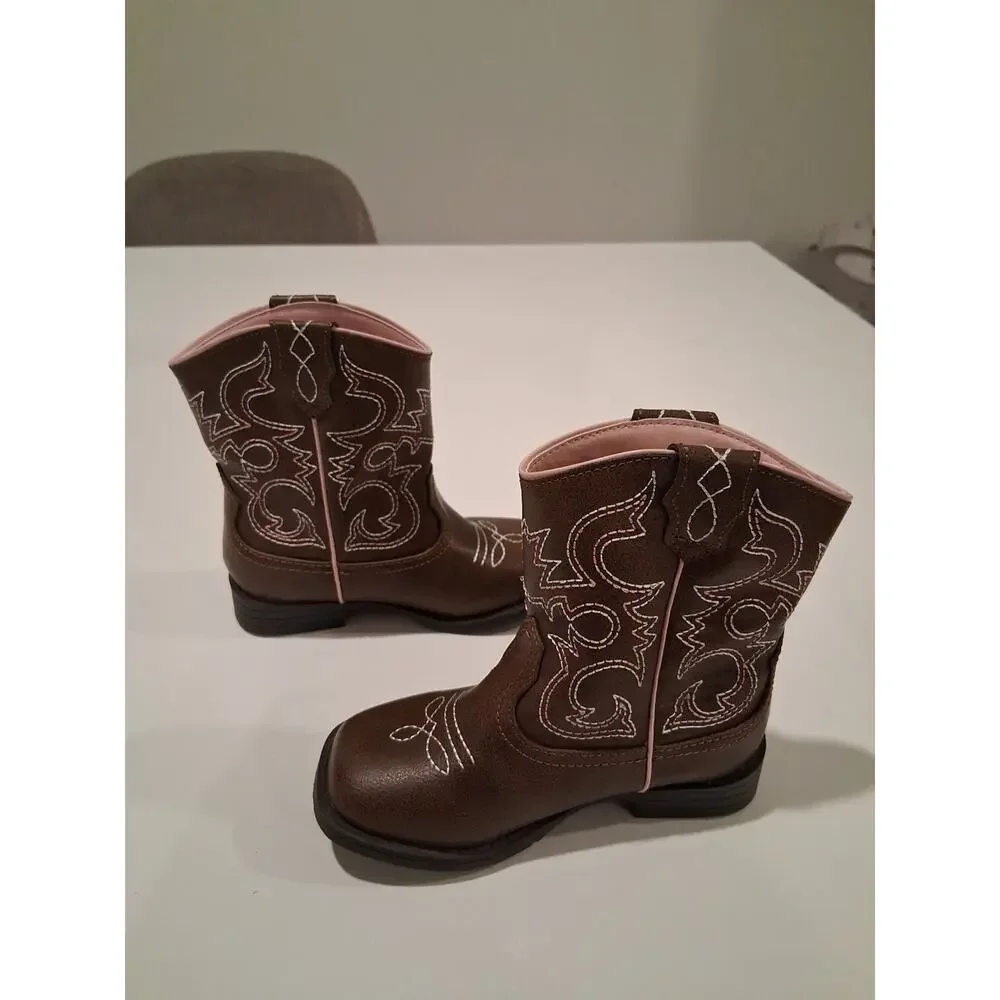 Wonder Nation Girl's Brown Western Cowboy Boots Size 9C